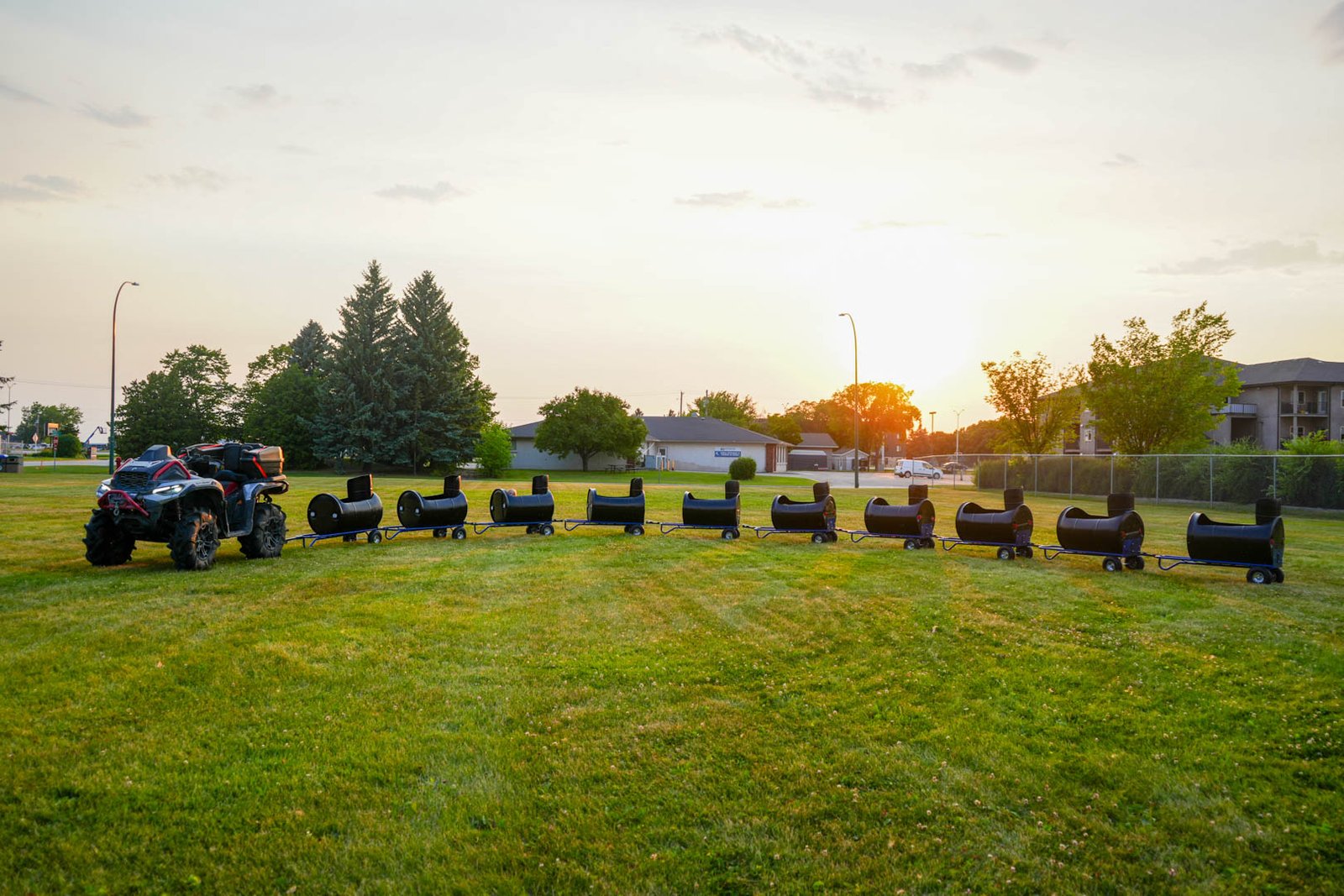 Kids barrel train rental at a community event