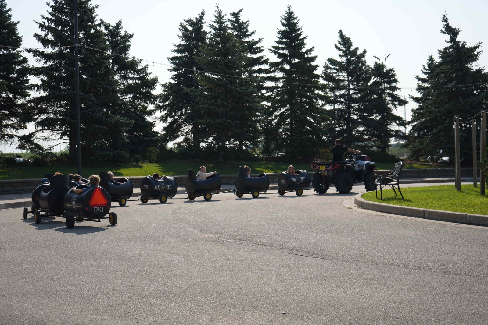 Luxury Kids Barrel Train at an outdoor event in Winnipeg